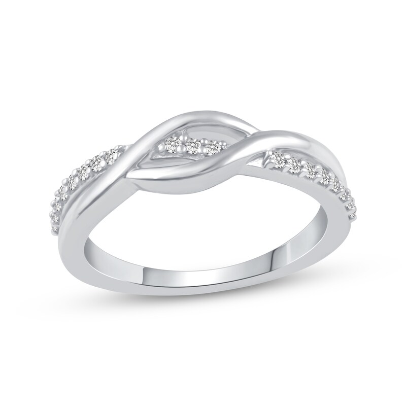 Main Image 1 of Diamond Wave Ring 1/6 ct tw Sterling Silver