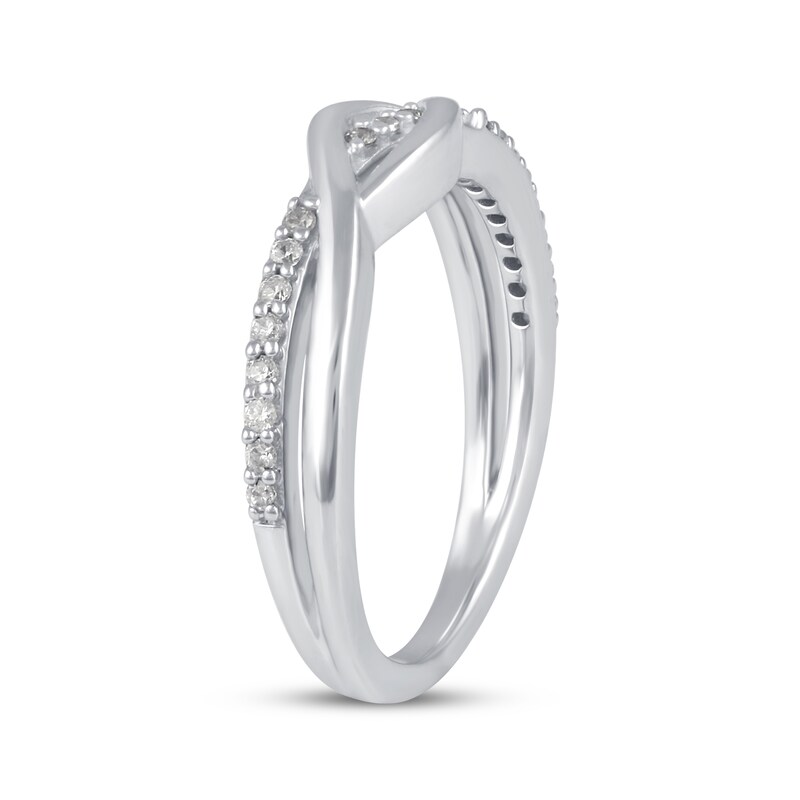 Main Image 2 of Diamond Wave Ring 1/6 ct tw Sterling Silver