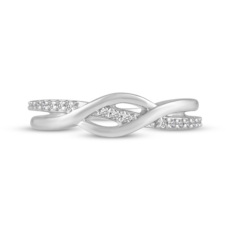 Main Image 4 of Diamond Wave Ring 1/6 ct tw Sterling Silver