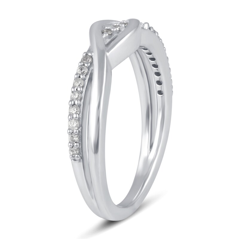 Main Image 5 of Diamond Wave Ring 1/6 ct tw Sterling Silver