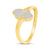 Thumbnail Image 2 of Multi-Diamond Heart Bypass Ring 1/6 ct tw 10K Yellow Gold