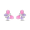 Thumbnail Image 2 of Diamond & Enamel Butterfly Stud Earrings 1/15 ct tw Sterling Silver