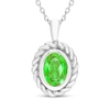Thumbnail Image 1 of Oval-Cut Peridot Solitaire Twist Frame Necklace Sterling Silver 18"