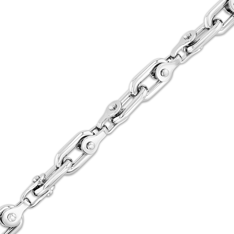 Main Image 2 of Men's Screw Link Chain Bracelet Stainless Steel & Black Ion Plating 8.5"