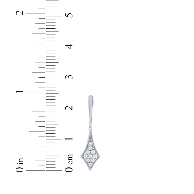 Main Image 4 of Diamond Kite-Shaped Dangle Earrings 1/4 ct tw 10K White Gold