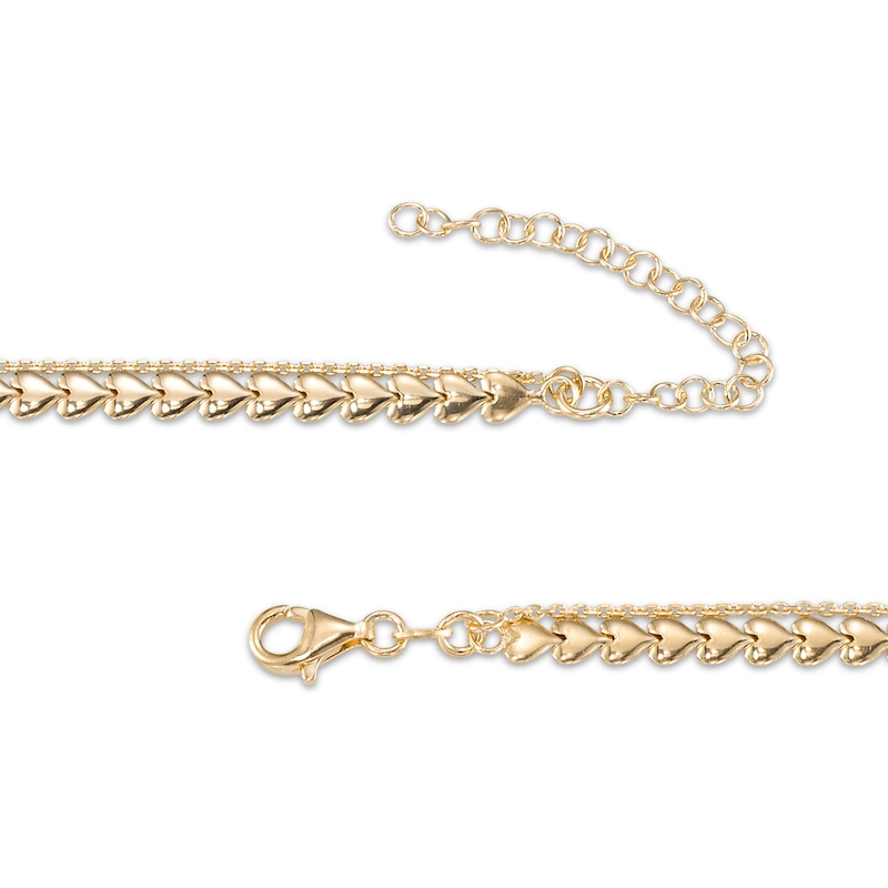 Main Image 2 of Layered Heart Necklace 24K Yellow Gold Vermeil Sterling Silver 18"
