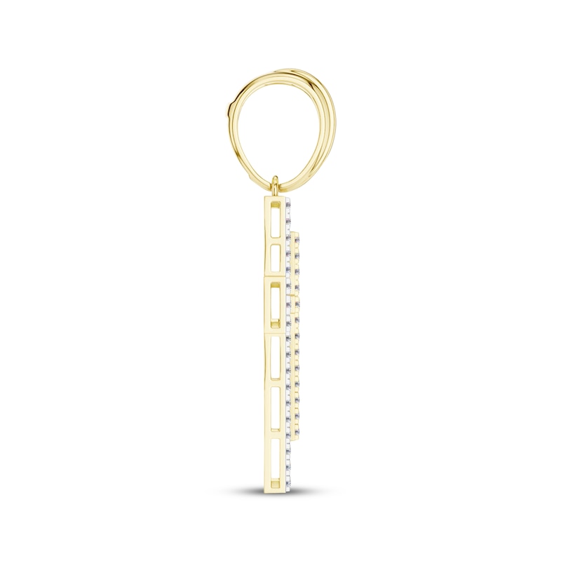 Main Image 3 of Diamond Multi-Row Cross Charm 1 ct tw 10K Yellow Gold