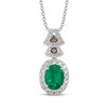 Thumbnail Image 1 of Le Vian Oval-Cut Emerald Necklace 3/8 ct tw Diamonds 14K Vanilla Gold 20"