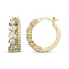 Thumbnail Image 3 of Pear, Round & Princess-Cut White Lab-Created Sapphire Two-Row Hoop Earrings 24K Yellow Gold Vermeil Sterling Silver