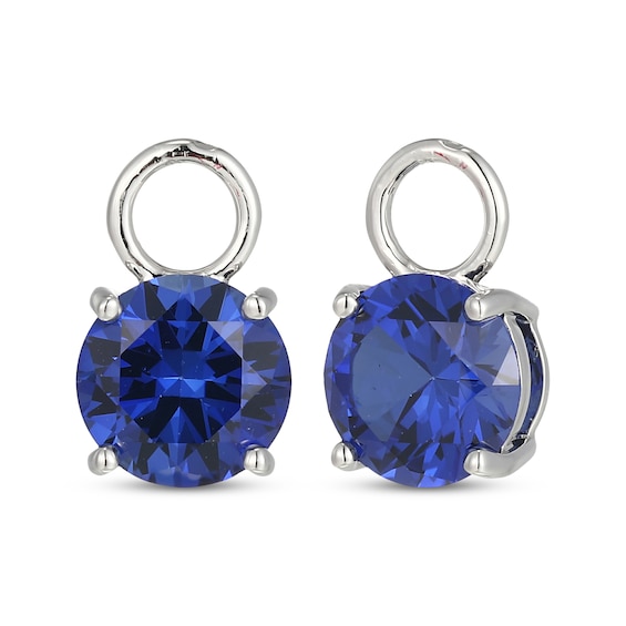 Blue Lab-Created Sapphire Earring Charms Sterling Silver