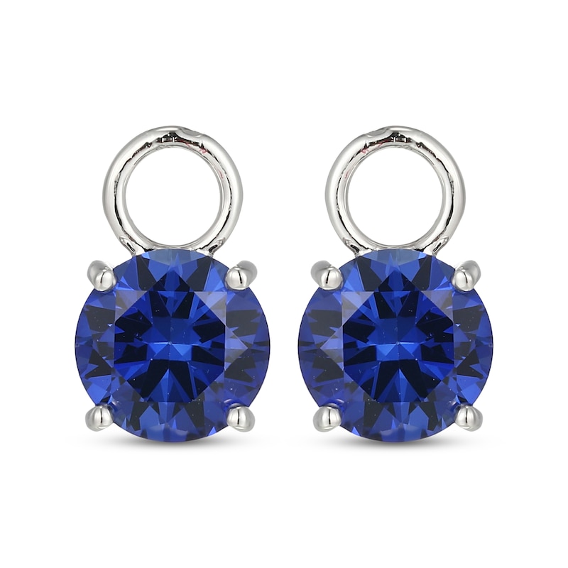 Main Image 2 of Blue Lab-Created Sapphire Earring Charms Sterling Silver