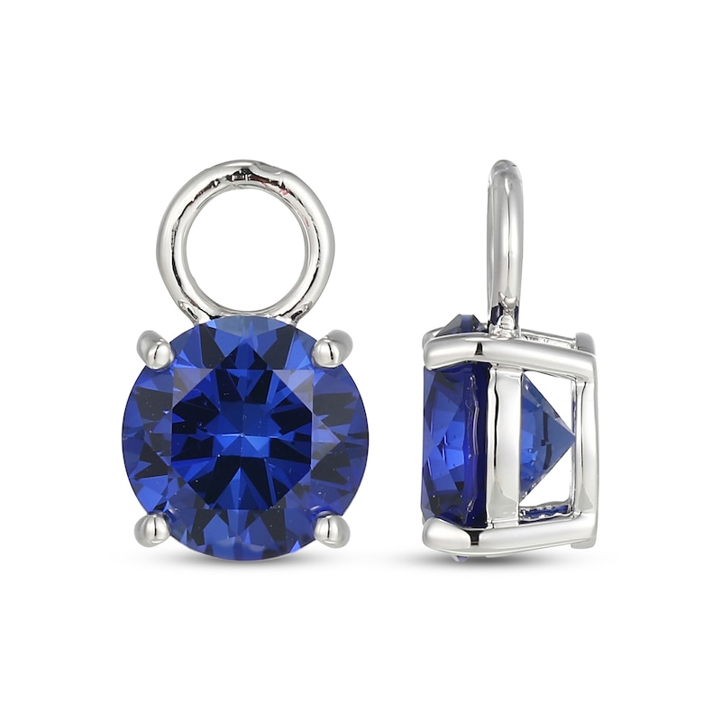 Main Image 3 of Blue Lab-Created Sapphire Earring Charms Sterling Silver