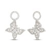 Thumbnail Image 1 of White Lab-Created Sapphire Butterfly Earring Charms Sterling Silver