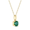 Thumbnail Image 2 of Lab-Created Emerald Solitaire Necklace 10K Yellow Gold 18"