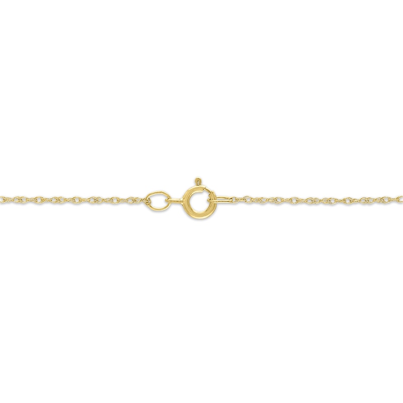 Main Image 4 of Lab-Created Emerald Solitaire Necklace 10K Yellow Gold 18"