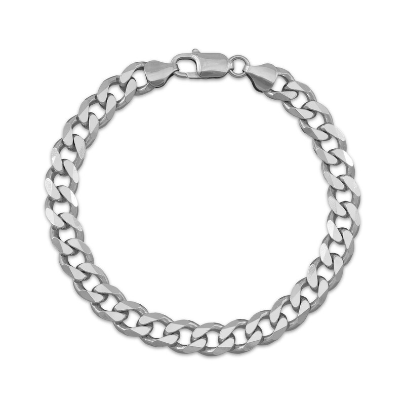 Main Image 1 of 8.2mm Curb Chain Bracelet Solid Sterling Silver 9"