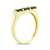 Thumbnail Image 2 of Cushion-Cut Smoky Quartz Three-Stone Ring 24K Yellow Gold Vermeil Sterling Silver
