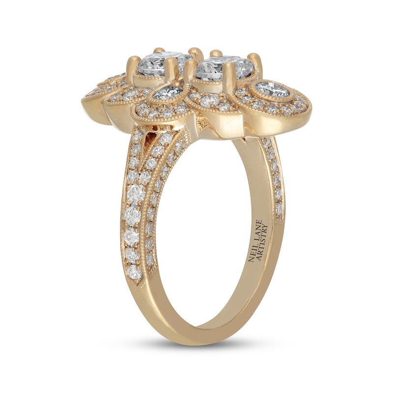 Main Image 2 of Neil Lane Artistry Lab-Grown Diamond Vintage-Style Engagement Ring 2 ct tw 14K Yellow Gold