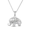 Thumbnail Image 1 of Multi-Shape White Lab-Created Sapphire Elephant Necklace Sterling Silver 18"