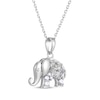 Thumbnail Image 2 of Multi-Shape White Lab-Created Sapphire Elephant Necklace Sterling Silver 18"