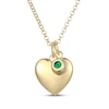 Thumbnail Image 3 of Lab-Created Emerald & Puff Heart Charm Toggle Necklace 24K Yellow Gold Vermeil Sterling Silver 18"