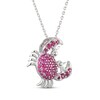 Thumbnail Image 2 of Lab-Created Ruby Crab Necklace Sterling Silver 18"
