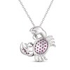 Thumbnail Image 3 of Lab-Created Ruby Crab Necklace Sterling Silver 18"