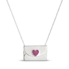 Thumbnail Image 1 of Lab-Created Ruby Heart Envelope & Hidden Message Necklace Sterling Silver 18"