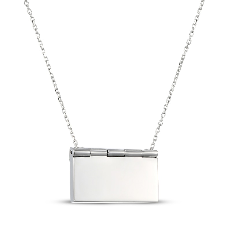 Main Image 3 of Lab-Created Ruby Heart Envelope & Hidden Message Necklace Sterling Silver 18"