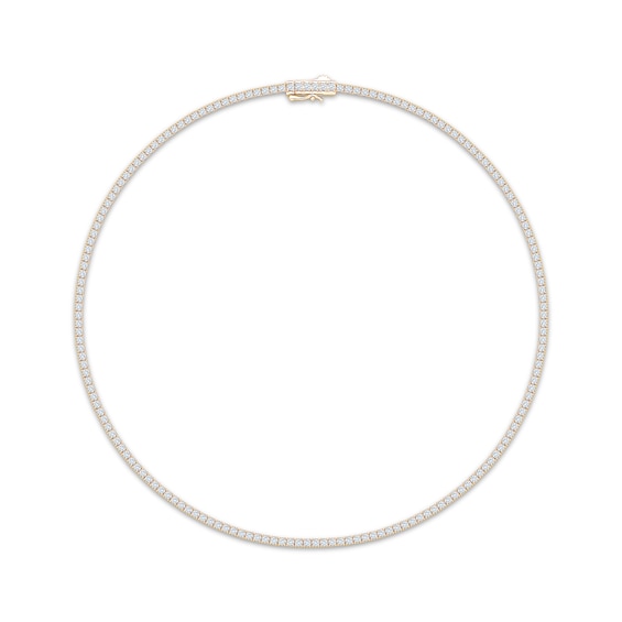 KAY Lab-Grown Diamonds Certified Tennis Necklace 7 ct tw 10K Yellow Gold 17"