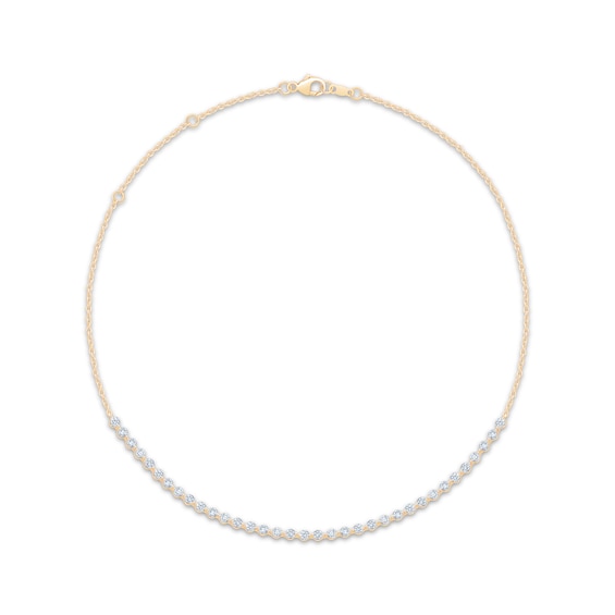 KAY Lab-Grown Diamonds Certified Line & Chain Necklace 5 ct tw 18K Yellow Gold 18"
