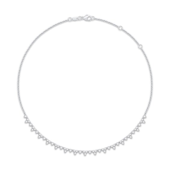 KAY Lab-Grown Diamonds Pyramid Pattern Necklace 2 ct tw Sterling Silver 18"