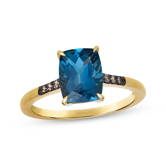 Le Vian Cushion-Cut Blue Topaz Ring Diamond Accent 14K Honey Gold