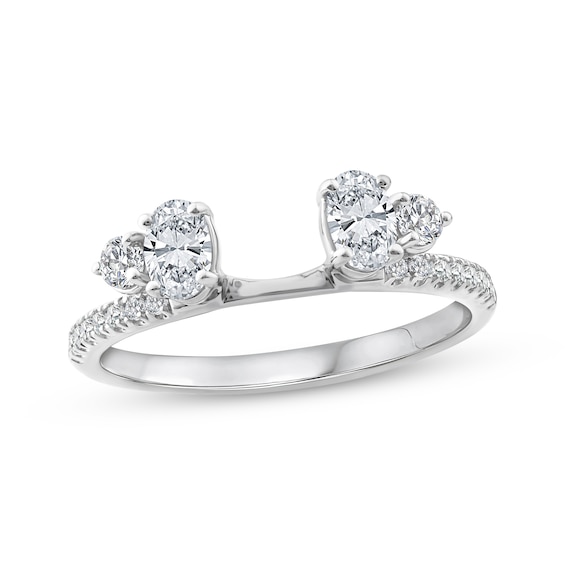 Adore Lab-Grown Diamonds Oval & Round-Cut Enhancer Ring 3/4 ct tw 14K White Gold