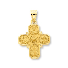 4-Way Medal Charm 14K Yellow Gold