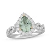 Thumbnail Image 0 of Neil Lane Pear-Shaped Green Quartz Engagement Ring 3/4 ct tw Diamond 14K White Gold