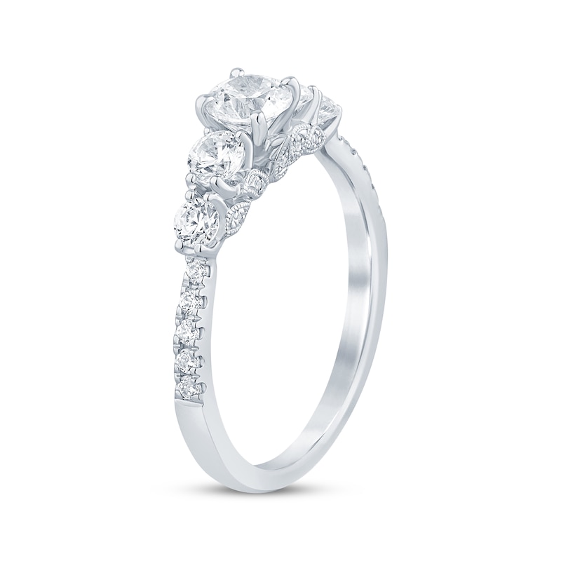 Main Image 2 of Diamond Five-Stone Engagement Ring 1 ct t w 14K White Gold