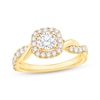 Thumbnail Image 1 of Diamond Halo Twist Engagement Ring 7/8 ct tw 14K Yellow Gold