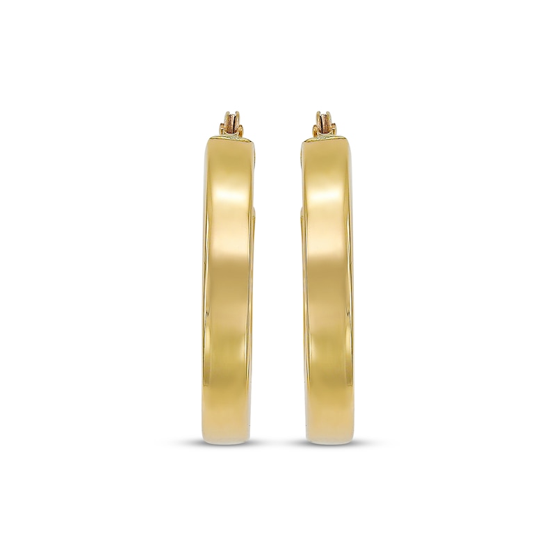 Square Hoop Earrings 14K Yellow Gold 16mm