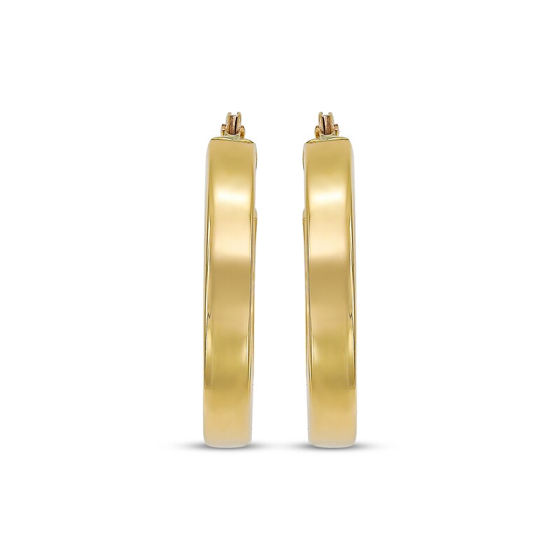 Square Hoop Earrings 14K Yellow Gold 16mm