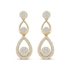 Thumbnail Image 2 of Round-Cut Multi-Diamond Teardrop Earrings 3/8 ct tw 10K Yellow Gold