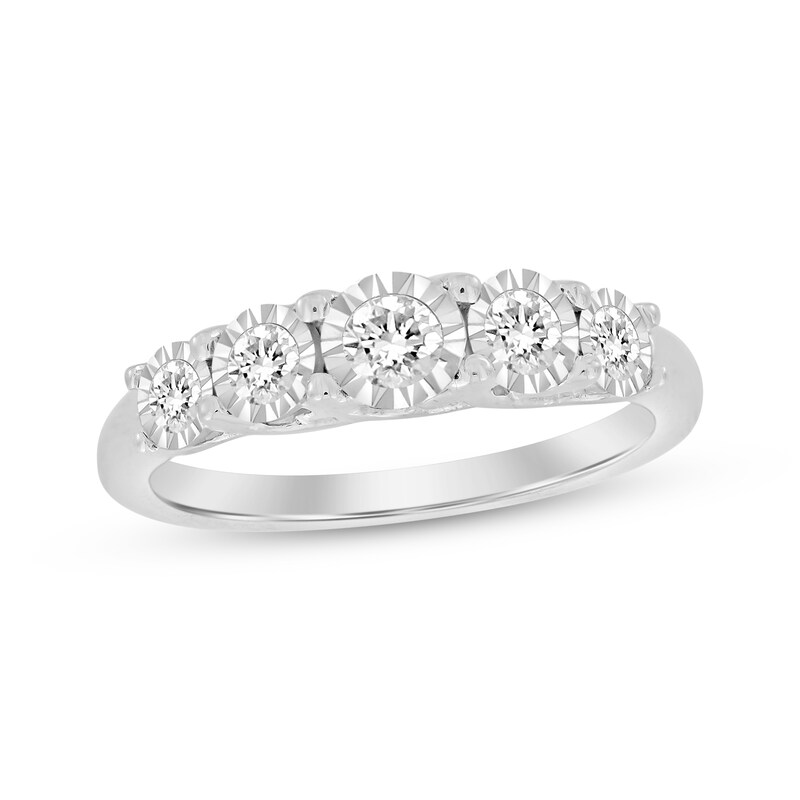 Main Image 1 of Round-Cut Diamond Anniversary Band 1/2 ct tw 10K White Gold