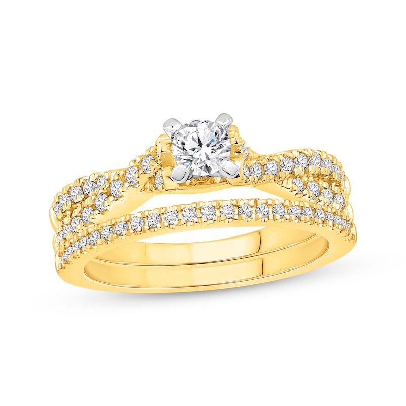 Round-Cut Diamond Bridal Set 5/8 ct tw 14K Yellow Gold