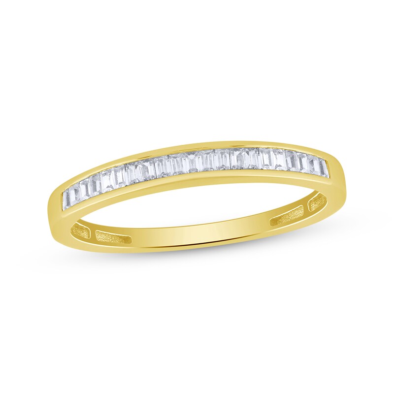 Baguette-Cut Diamond Channel Anniversary Band 1/6 ct tw 14K Yellow Gold