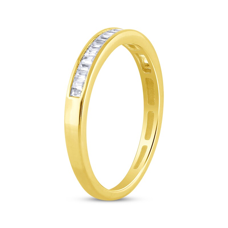 Baguette-Cut Diamond Channel Anniversary Band 1/6 ct tw 14K Yellow Gold