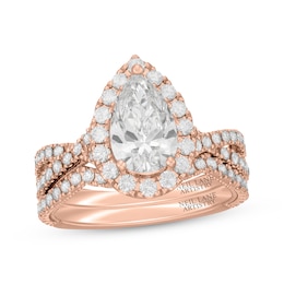 Neil Lane Artistry Pear-Shaped Lab-Grown Diamond Bridal Set 2-1/2 ct tw 14K Rose Gold
