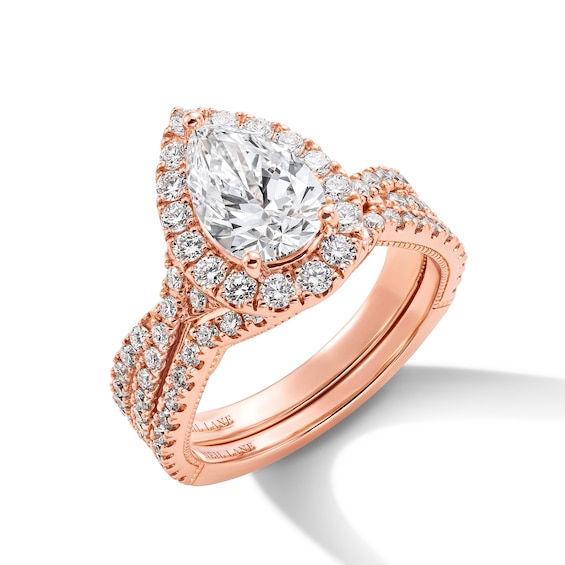 Neil Lane Artistry Pear-Shaped Lab-Grown Diamond Bridal Set 2-1/2 ct tw 14K Rose Gold