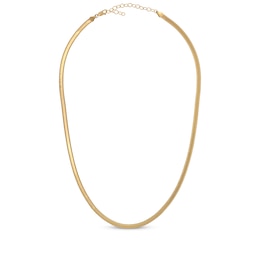 Diamond-Cut Herringbone Chain Necklace 4mm Solid 14K Yellow Gold 18"