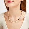 Thumbnail Image 5 of Diamond-Cut Herringbone Chain Necklace 4mm Solid 14K Yellow Gold 18"
