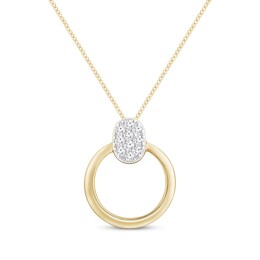 Diamond Loop Necklace 1/15 ct tw 10K Yellow Gold 19&quot;